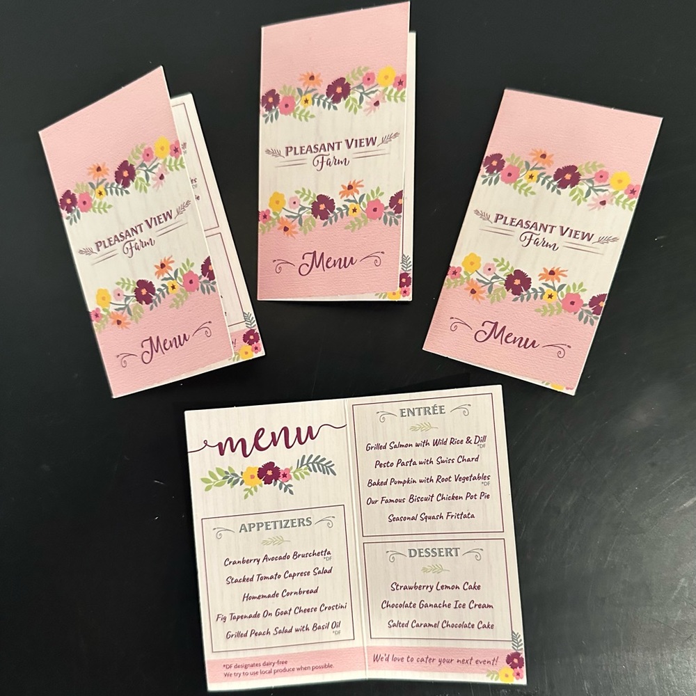 American Girl Blaire’s Family Farm Restaurant Menus